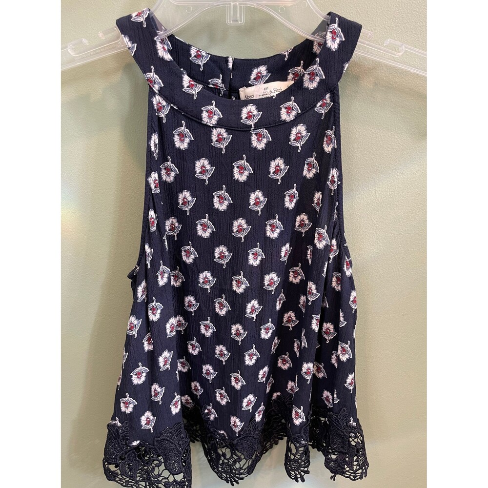 Abercrombie & Fitch Navy blue floral top with lace bottom -size XS